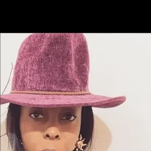 Mauve corduroy fedora Vintage United Hatters Corduroy Fedora Tan Hat Feathers Size  main image 4